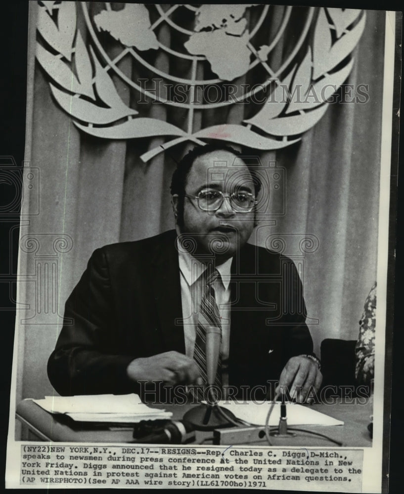 Charlie Digges 1971 Rep. Charles C Diggs Resigns from United Nations in Protest ...