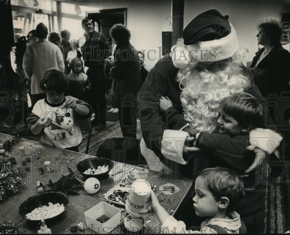 1988 Adam Brown & Santa Claus (Bill Ryan) in Delafield, Wisconsin-Historic Images