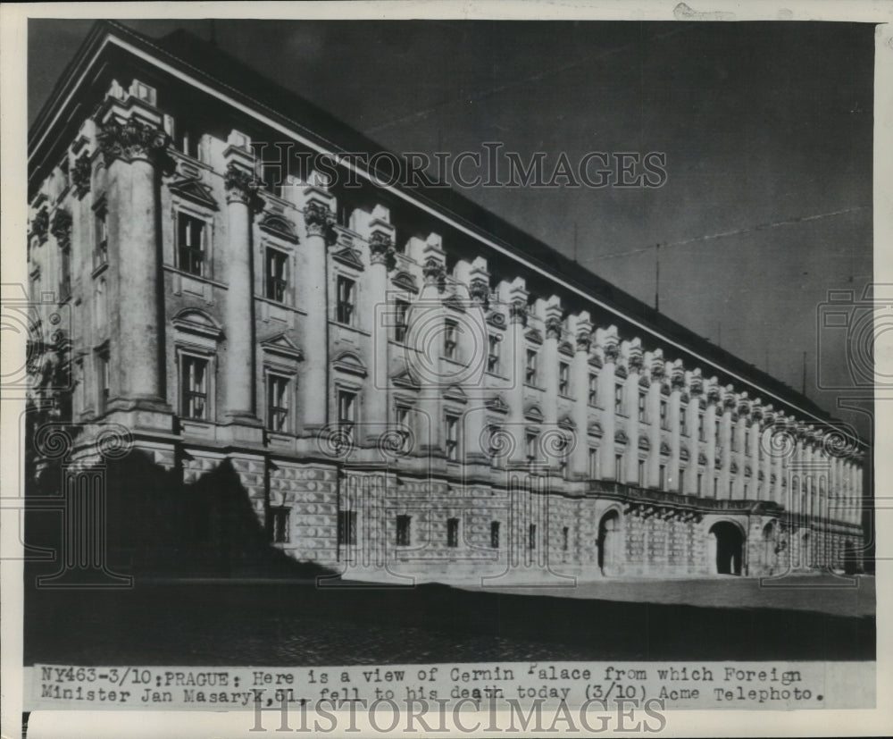1948 Press Photo View of Cernin Palace in Prague - mja95779 - Historic Images