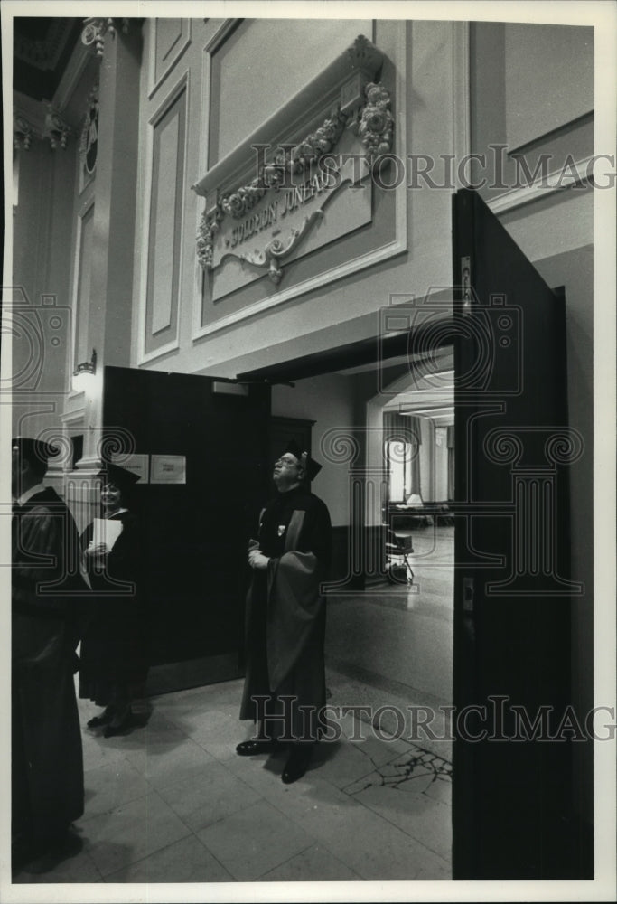 1990 Father Albert J. DiUlio, inauguration at Marquette University-Historic Images