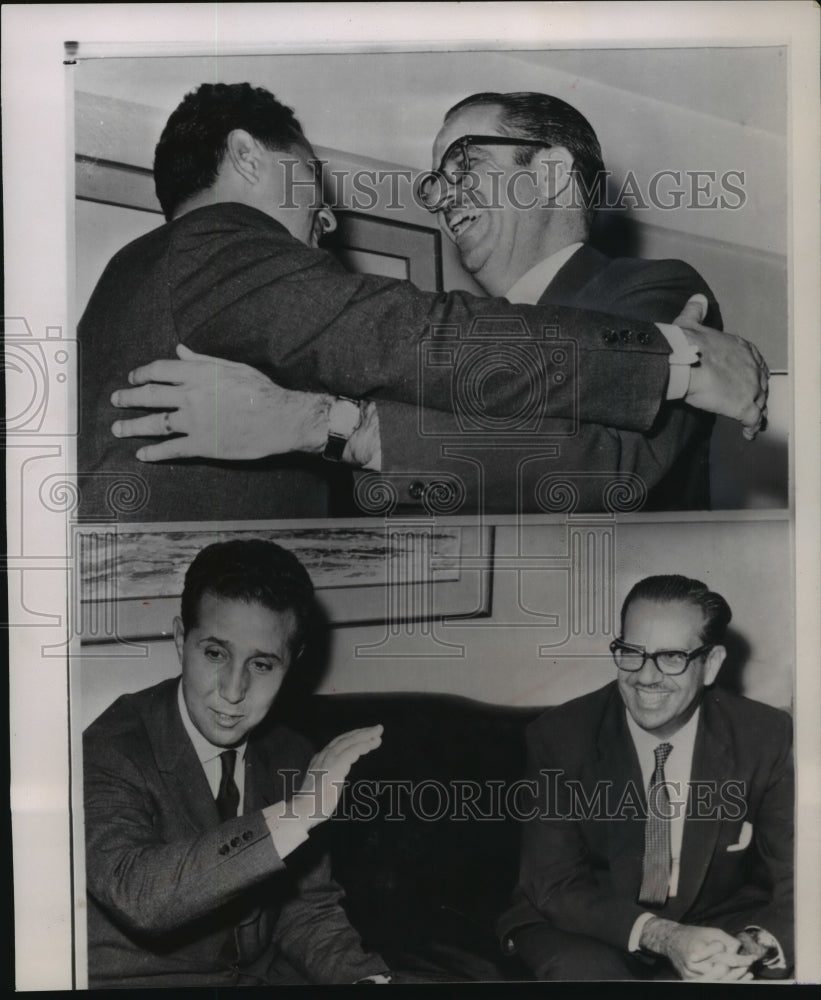 1962 Ahmed Ben Bella embraced Cuban President Osvaldo Dorticos-Historic Images