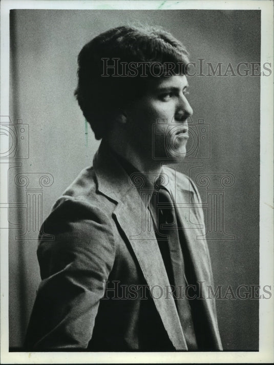 1982 Press Photo Jeff Denny is charged with murder of Christopher Mohr - Historic Images