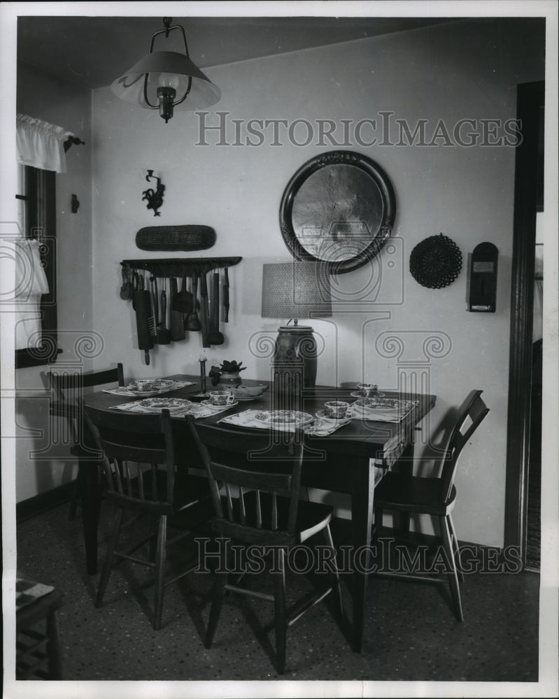 1982 Antique table and chairs in Mrs. Max Distenfield&#39;s home - Historic Images