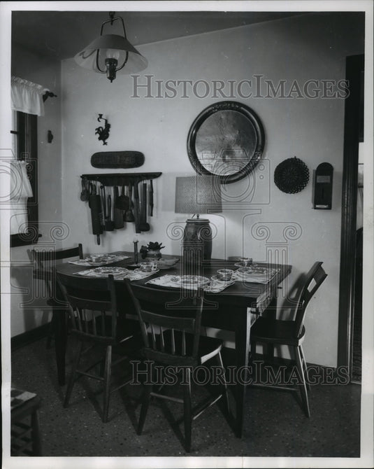 1982 Antique table and chairs in Mrs. Max Distenfield's home - Historic Images