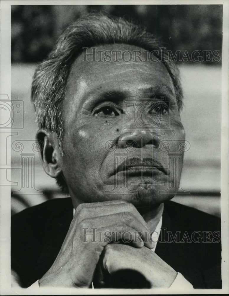 1977 Press Photo Vietnam&#39;s Prime Minister Pham Van Dong holds press conference - Historic Images