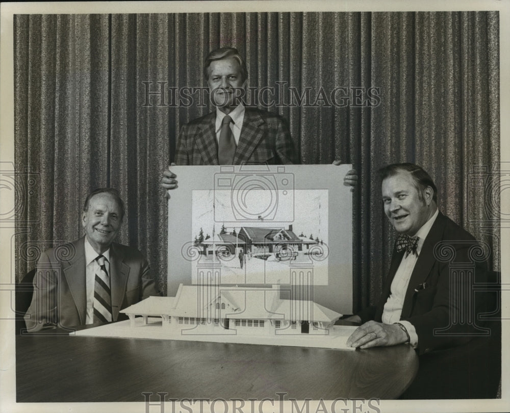 1977 Press Photo Employers Insurance show drawing of depot as museum, Milwaukee - Historic Images