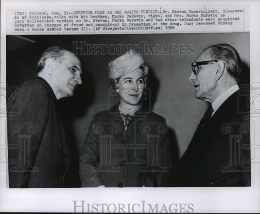 1966 Press Photo Stevan Durovic with Marko Durovic and his wife - mja97401 - Historic Images