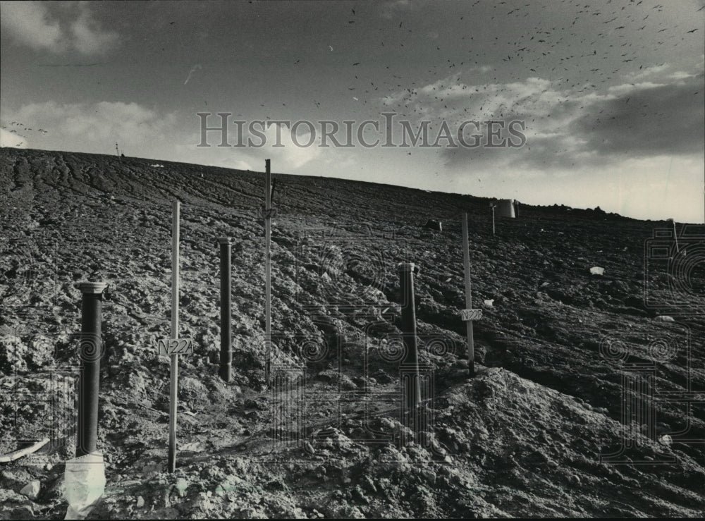 1986 Wells used to check for ground-water contamination, Omega Hills - Historic Images