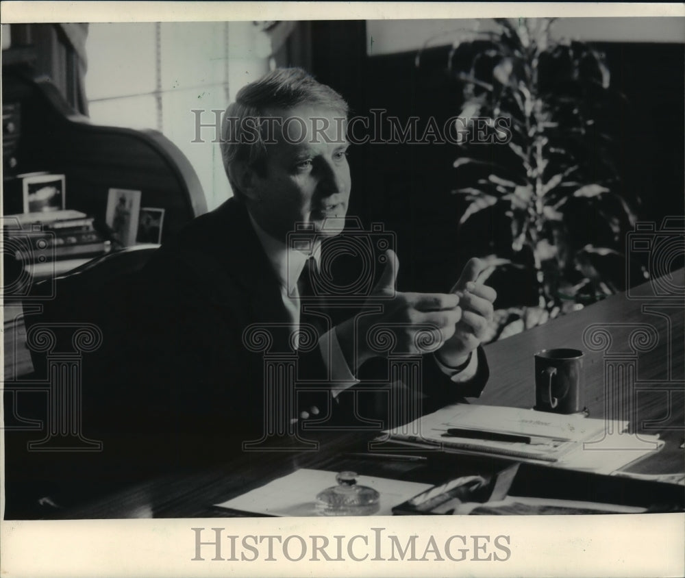 1985 Governor Earl of Wisconsin positive about four more years.-Historic Images