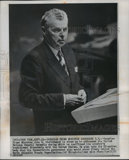 1957 John G. Diefenbaker Canadian Prime Minister-Historic Images