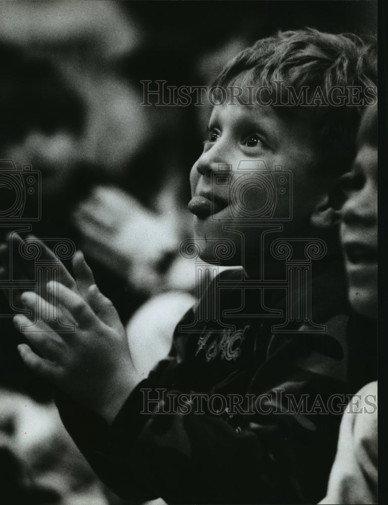 1993 Brent Buege watches an Easter magic show in Waukesha, Wisconsin-Historic Images