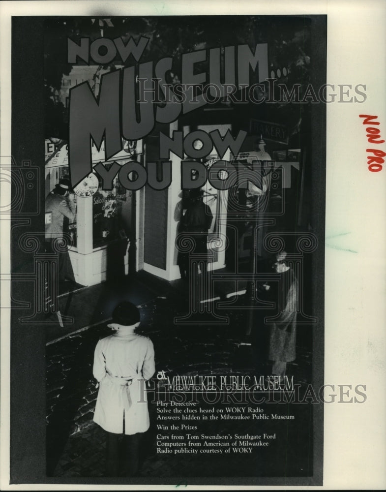 1985 Press Photo Poster for Milwaukee Public Museum&#39;s ad campaign - mja98358 - Historic Images