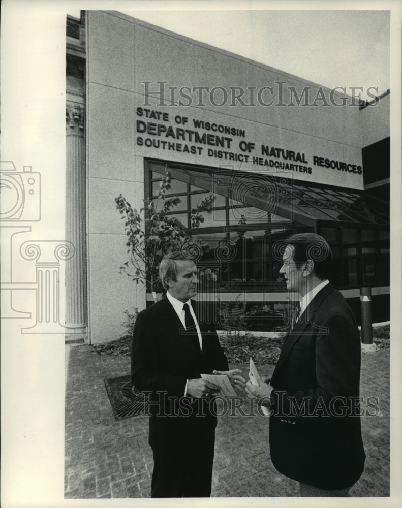 1983 C.D. Besadnry replaces Governor Anthony Earl as Wisconsin&#39;s DNR-Historic Images