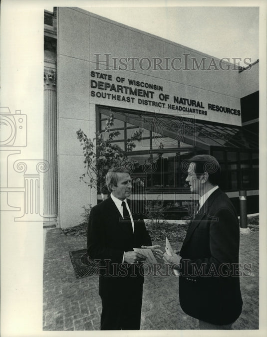 1983 C.D. Besadnry replaces Governor Anthony Earl as Wisconsin's DNR-Historic Images