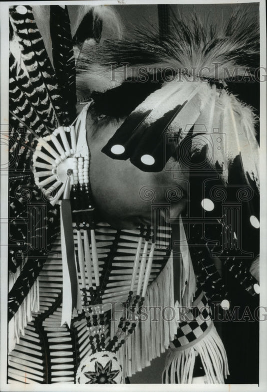 1993 Jay Mallory of Winnebago tribe wears hisntraditional outfit-Historic Images
