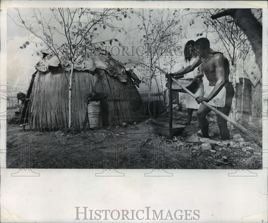1974 A diorama of Menominee rice gatherers at the Milwaukee Museum-Historic Images