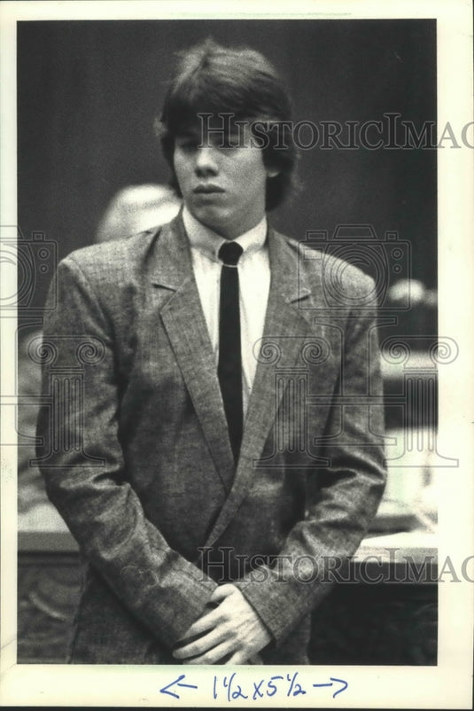 1988 Press Photo Mark Ellwitz Appearing Before Court for Homicide - mja99712 - Historic Images
