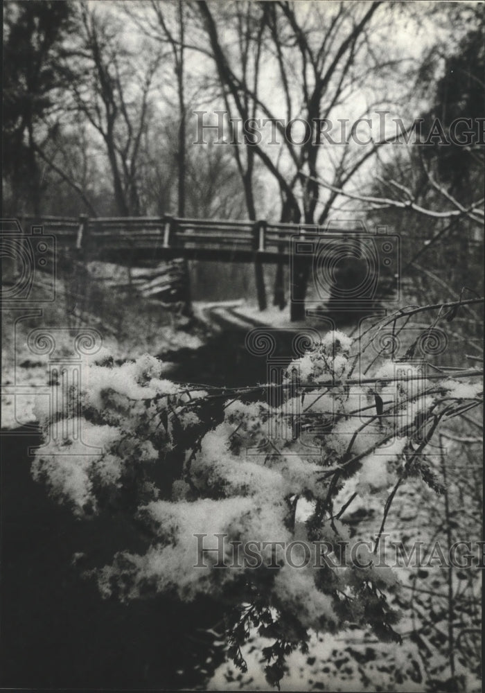 1983 Press Photo Estabrook Park, scene right out of winter. - mja99782 - Historic Images