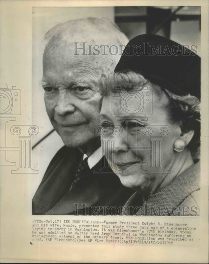 1967 Press Photo Former President Dwight D. Eisenhower and his wife Mamie - Historic Images