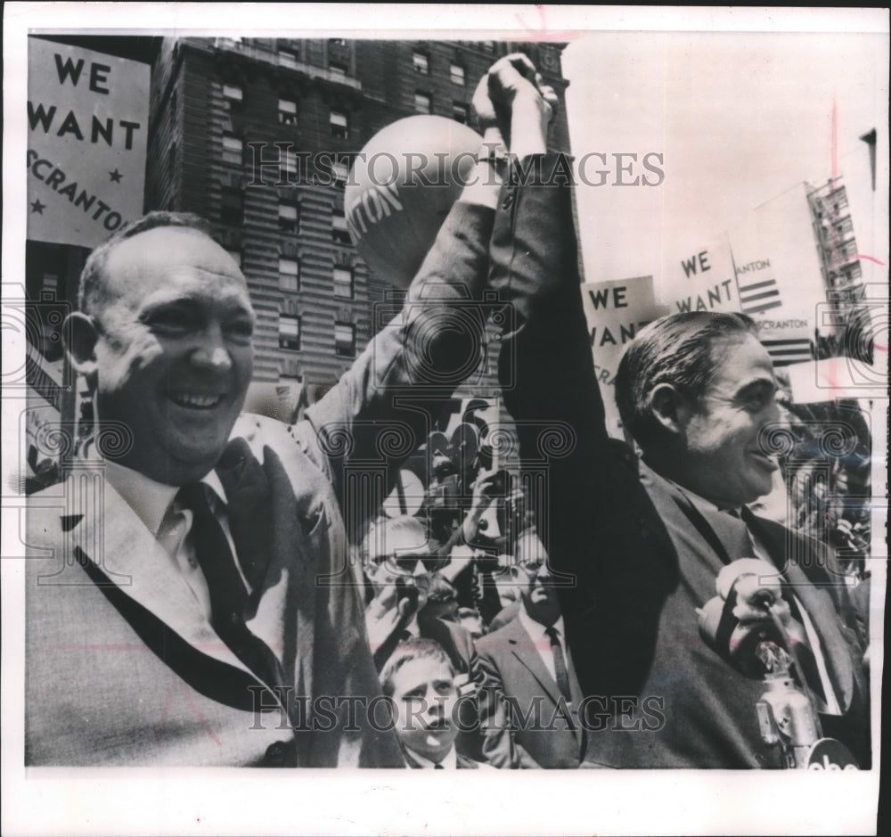 1964 Politicians raise their hands at a rally in San Francisco-Historic Images