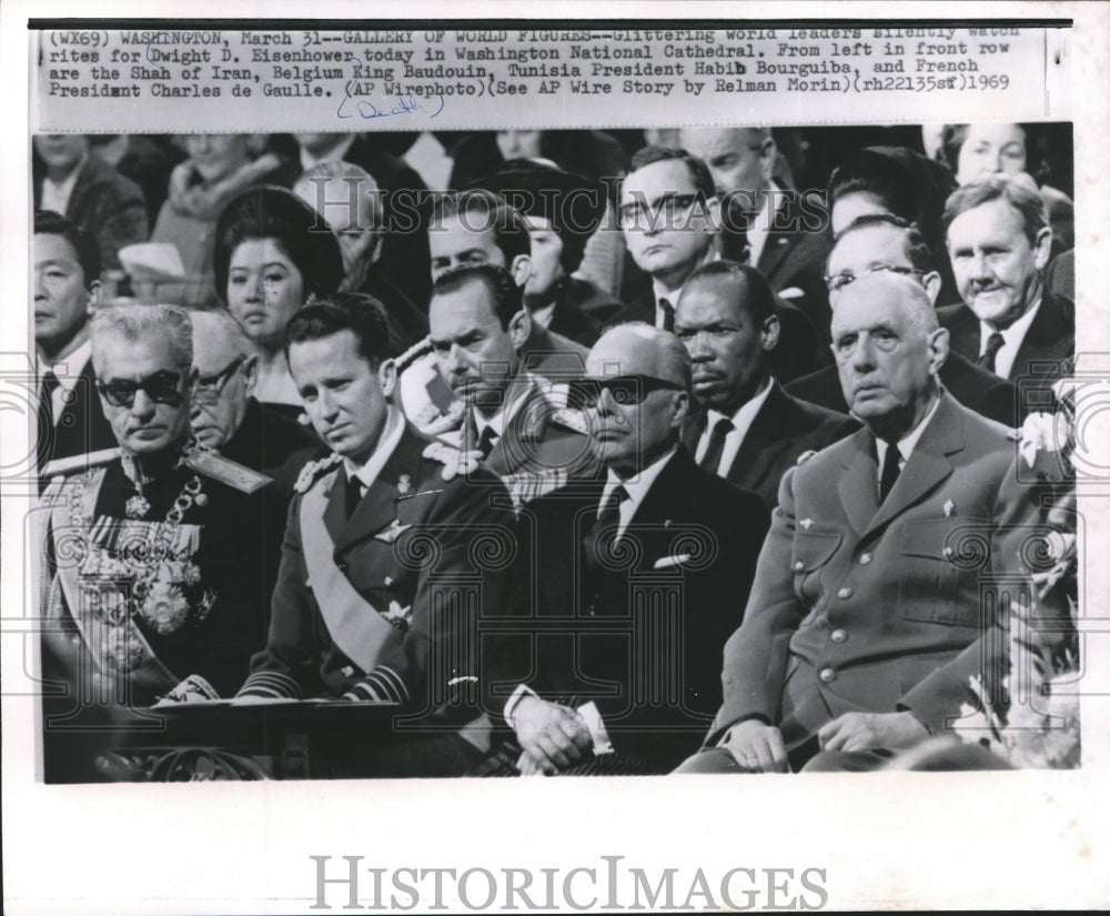 1969 Press Photo World leaders gather at Dwight Eisenhower's funeral - Historic Images