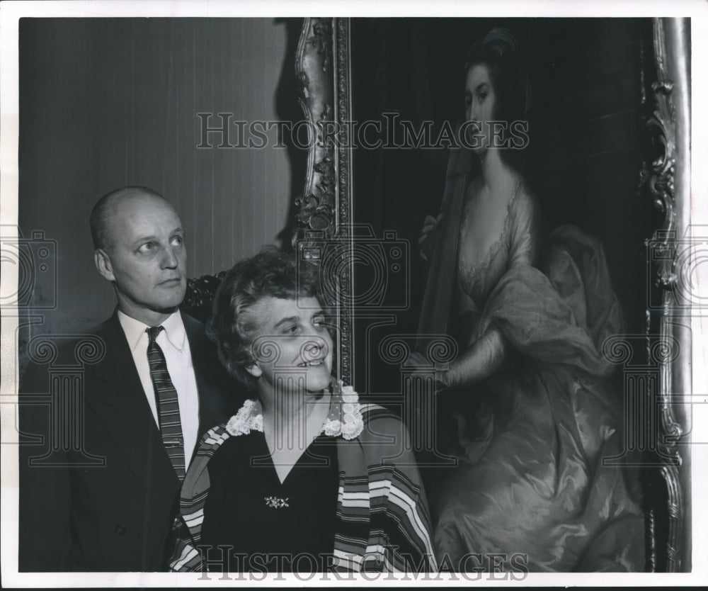 1954 Alfred U. Elser with Dr. La Vera Pohl at Layton Art Gallery - Historic Images