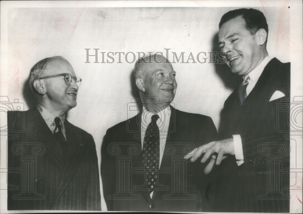 1952 General Eisenhower and Joseph Dodge, and Senator Lodge - Historic Images