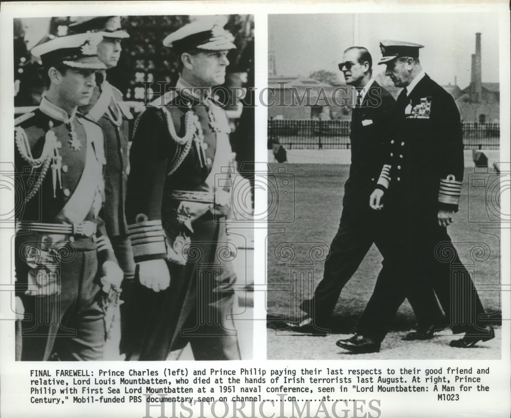 1979 Prince Charles and Prince Philip pay respects at funeral-Historic Images