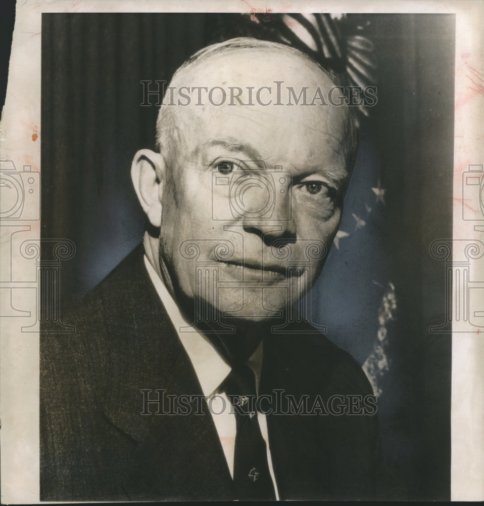 1956 Press Photo President Eisenhower&#39;s portrait for his personal use-Historic Images