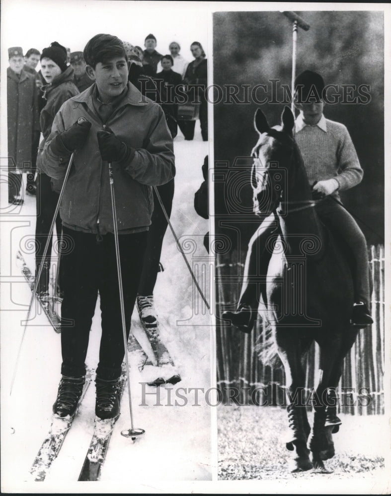 1969 Press Photo Prince Charles of England at his first skiing and polo lessons - Historic Images