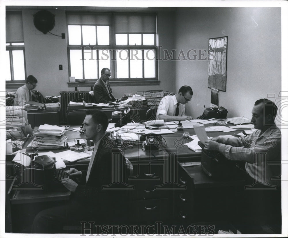 1957 Press Photo Editorial Department for Milwaukee Journal - mjb01722-Historic Images