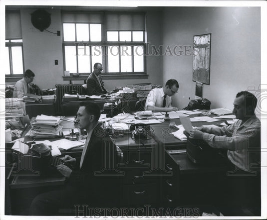 1957 Press Photo Editorial Department for Milwaukee Journal - mjb01722-Historic Images