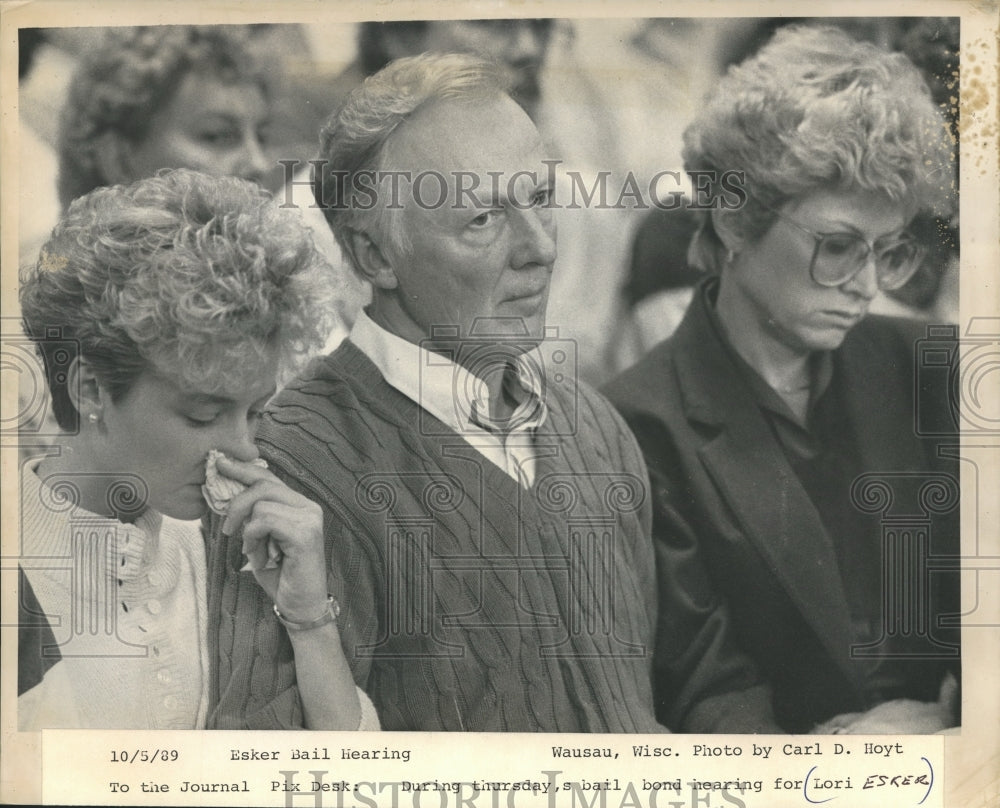 1989 Press Photo Lori Esker's Bail Bond Hearing in Wausau, Wisconsin - mjb02021 - Historic Images
