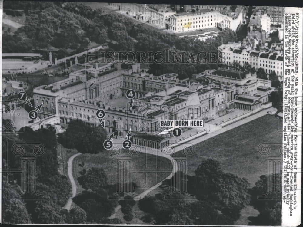 1960 Areas of Buckingham Palace Concerned with Child Birth in London-Historic Images