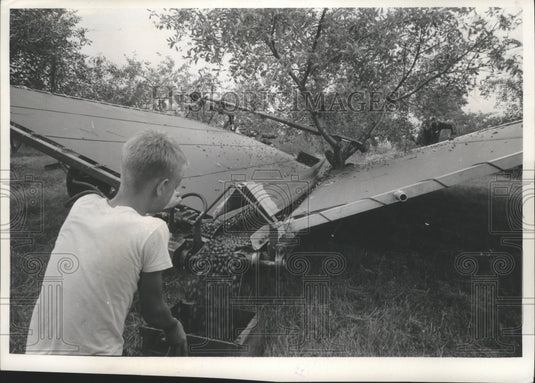 1966 Press Photo Kurt Robertson fills crates of cherries at his father's orchard-Historic Images