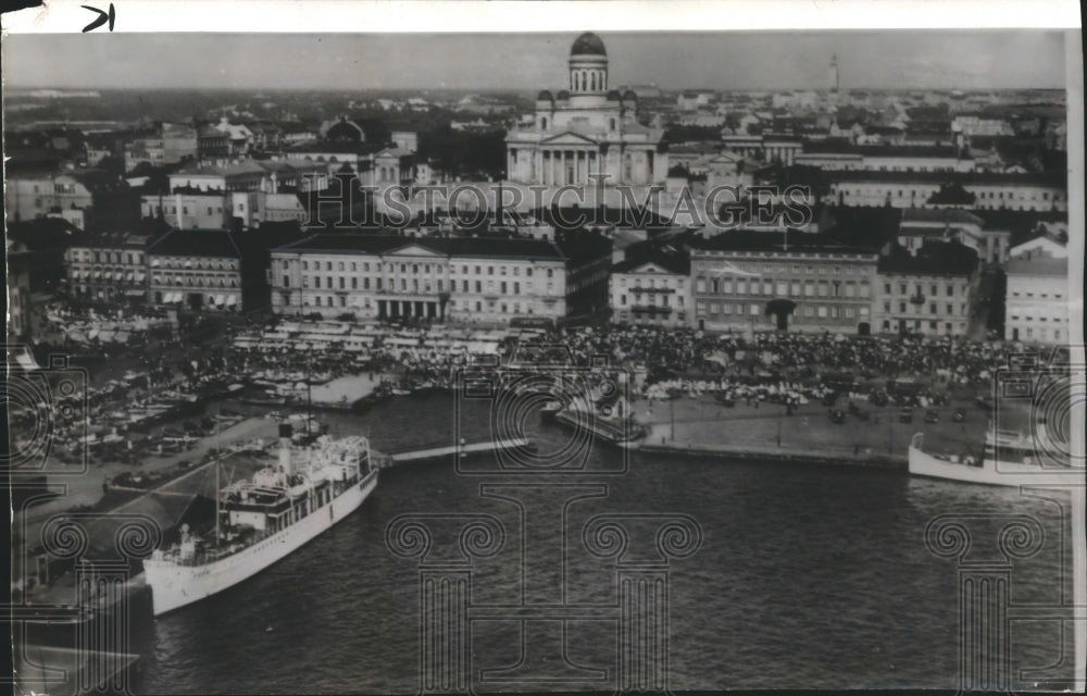 1939 Press Photo Part of the Harbor and City of Helsingfors, the Finnish Capital - Historic Images