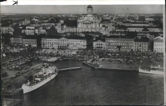 1939 Press Photo Part of the Harbor and City of Helsingfors, the Finnish Capital - Historic Images