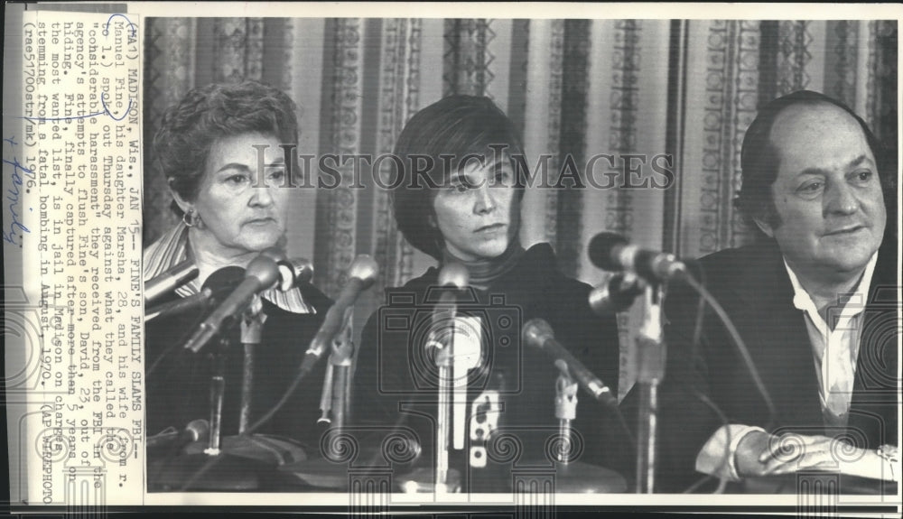1970 Press Photo The Pine family speaks out against the FBI, Wisconsin - Historic Images