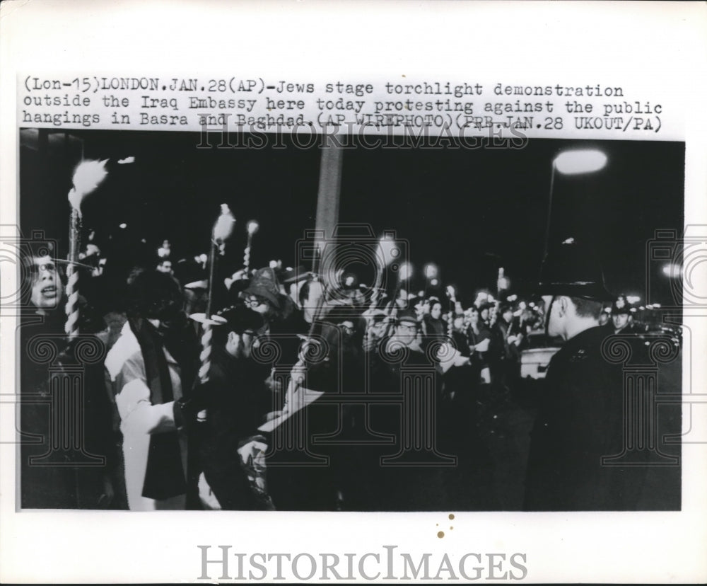 1969 Press Photo London Jews protesting Iraqi hangings in Basra and Ba ...