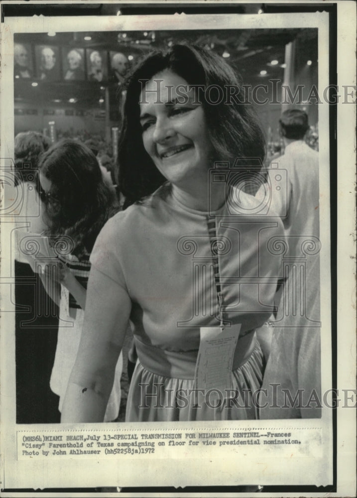 1972 Press Photo Tarlton "Sissy" Farenthold First Female Wells College President - Historic Images