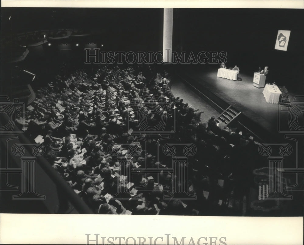 1986 Press Photo Wisconsin Farmers Rally in Madison, Wisconsin - Historic Images