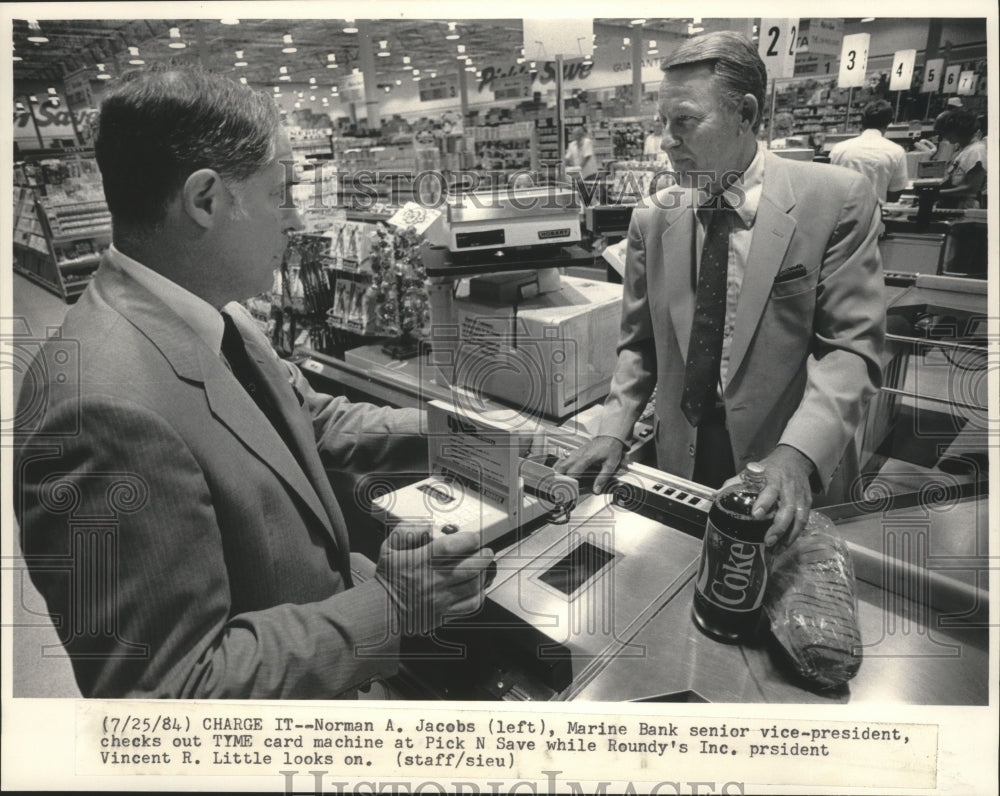 1984 Norman A. Jacobs inspected TYME machine, with Vincent R. Little - Historic Images