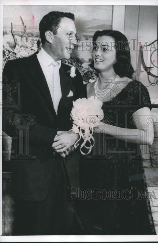 1959 Press Photo Deborah Minardos Power & Film Producer Arther Loew Jr. Married-Historic Images