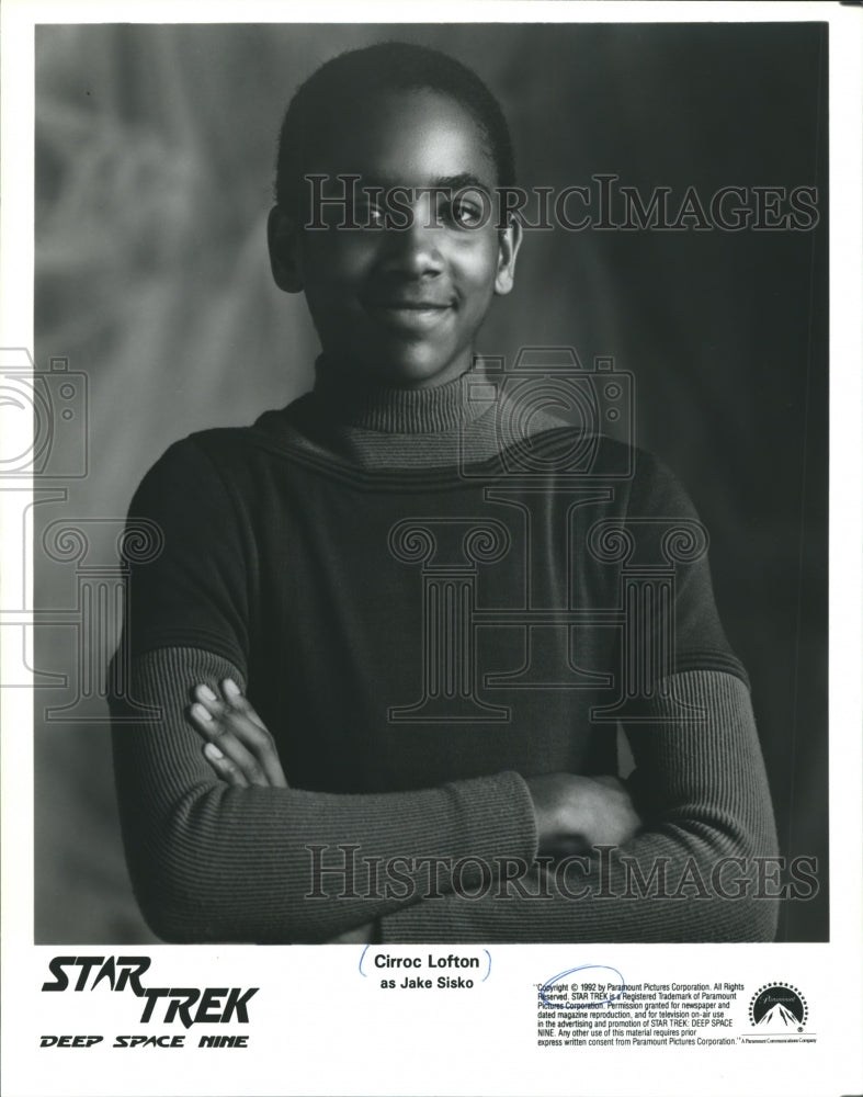 1992 Press Photo Cirroc Lofton as Jake Sisko in Star Trek Deep Space Nine - Historic Images