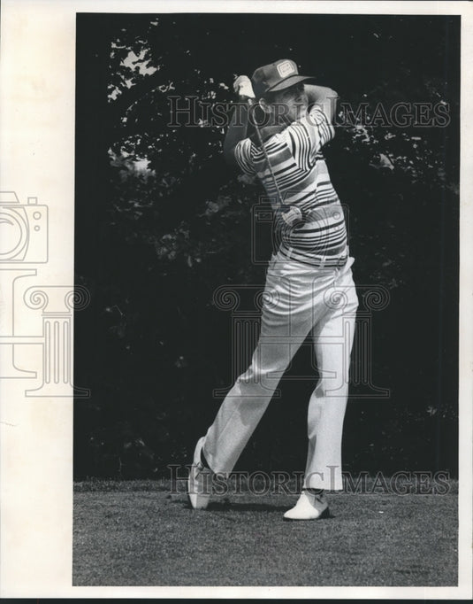 1975 Press Photo Jay Lohmiller at State Amateur Golf Tournament at Tripoli - Historic Images