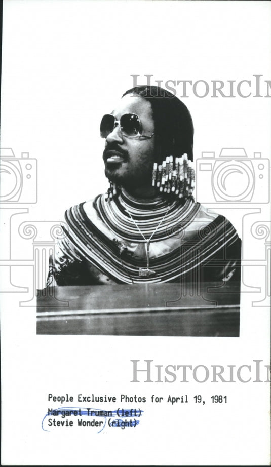 1981 Press Photo Stevie Wonder, Entertainer, Singer - mjb07551 - Historic Images