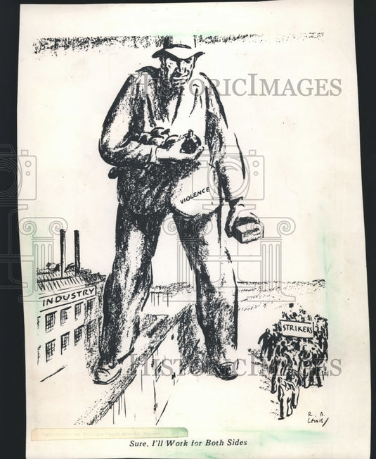 1934 Press Photo Pulitzer Prize for cartoonist Ross Lewis from Milwaukee Journal - Historic Images