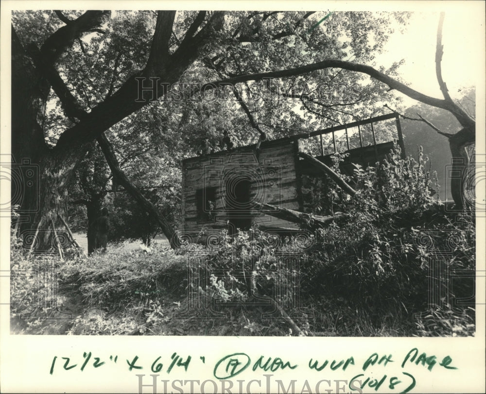 1984 Press Photo Wisconsin Pioneers near Arcadia is Being Moved and Restored - Historic Images