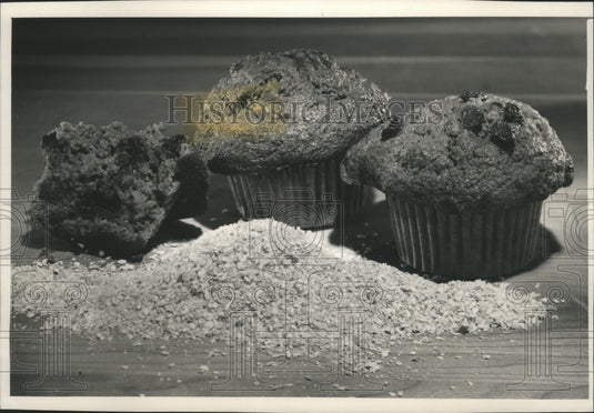 1989 Press Photo Oat Bran Muffins - Historic Images