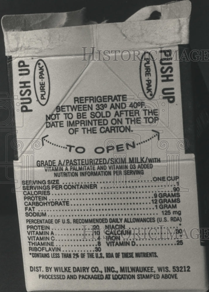1988 Food: Information on food labels.-Historic Images